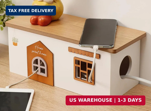 Cable management box wood - cable,