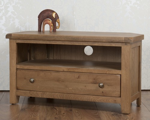Corner oak cabinet solid - oak, tv