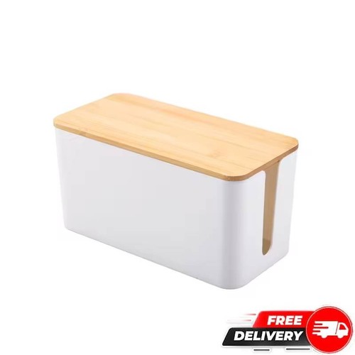 White wooden cable management - cable,