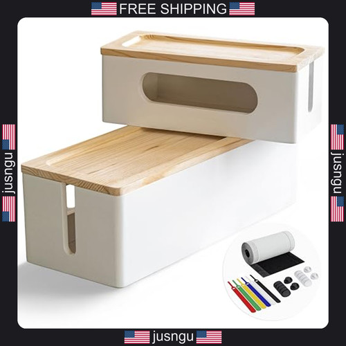 Wood cable management box - cable,