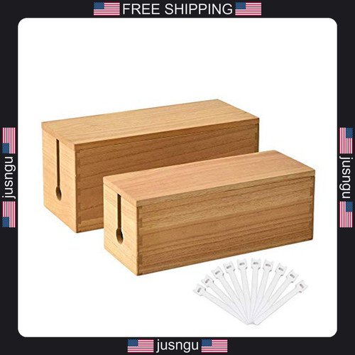 Wooden cable management box - management,