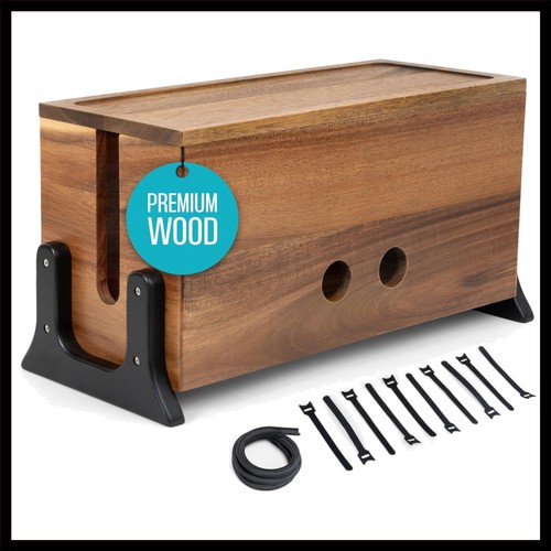 Wood cable management box - cable,