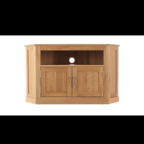 Solid oak corner television - oak,