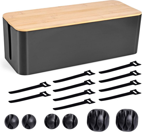 Cable management box - management, wooden