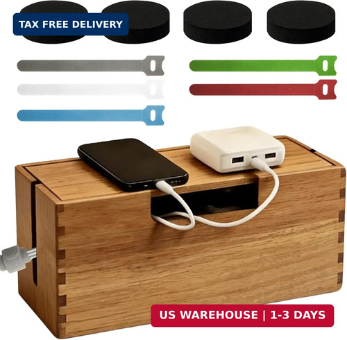 Acacia wood cable management - wood,